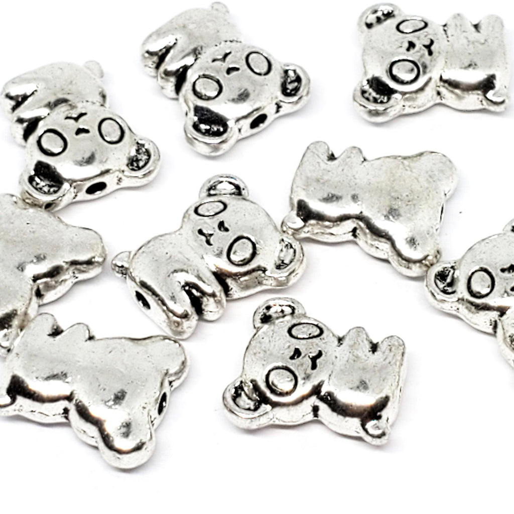 Koala Bear Antique Silver 13x12mm - 2pcs