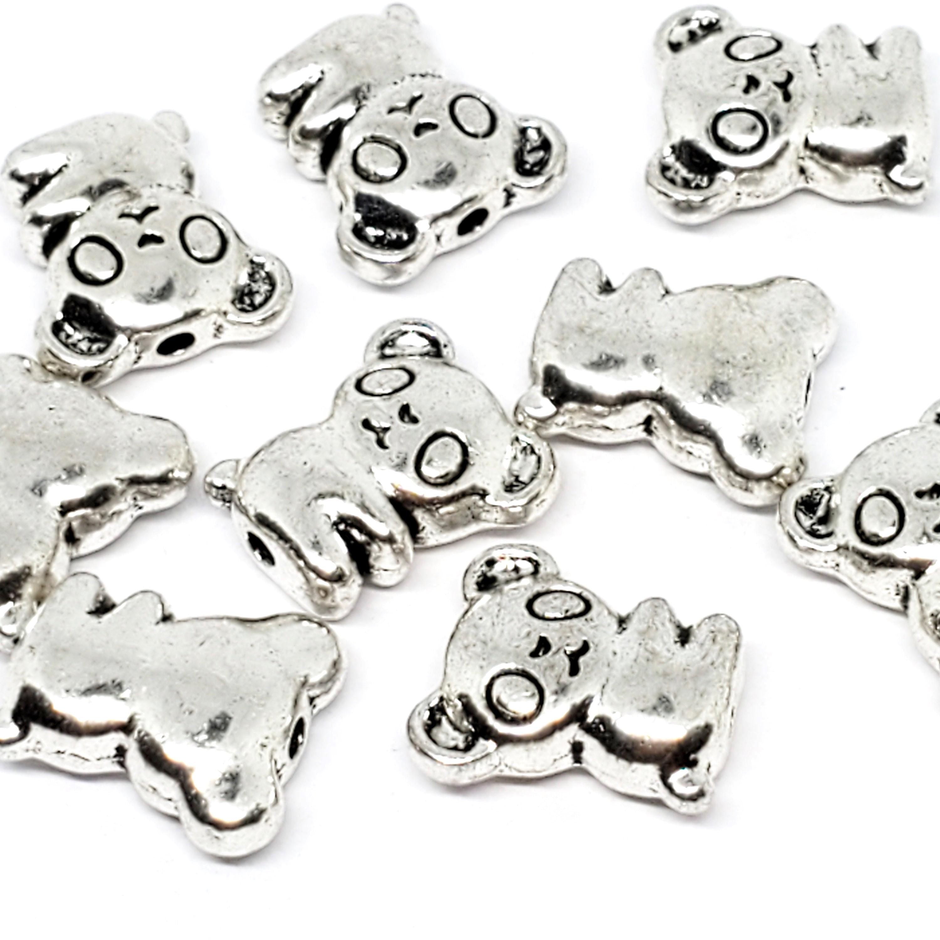 Koala Bear Antique Silver 13x12mm - 2pcs