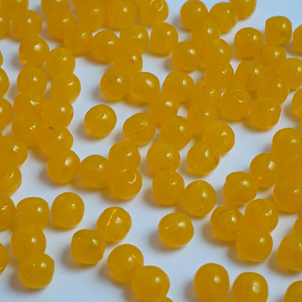 Semi-Transparent Sunshine Yellow Czech Glass 3mm - 120pcs