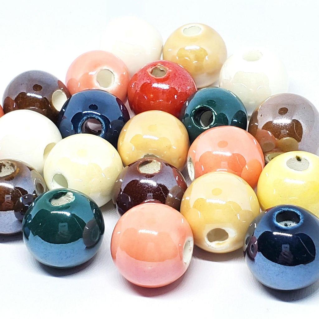 Mixed Colour Polished Ceramic 16-19mm - 5pcs