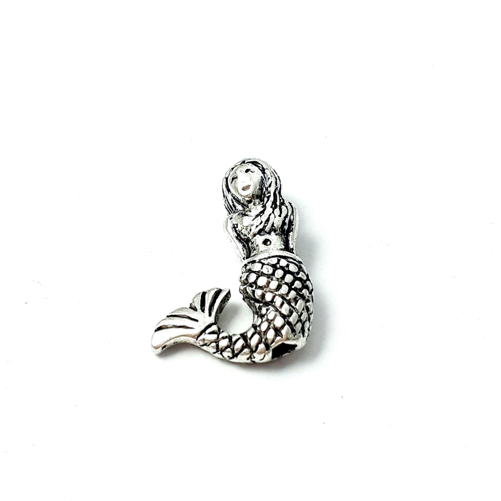 6pcs Mermaid Antique Silver 17x13mm - 6pcs