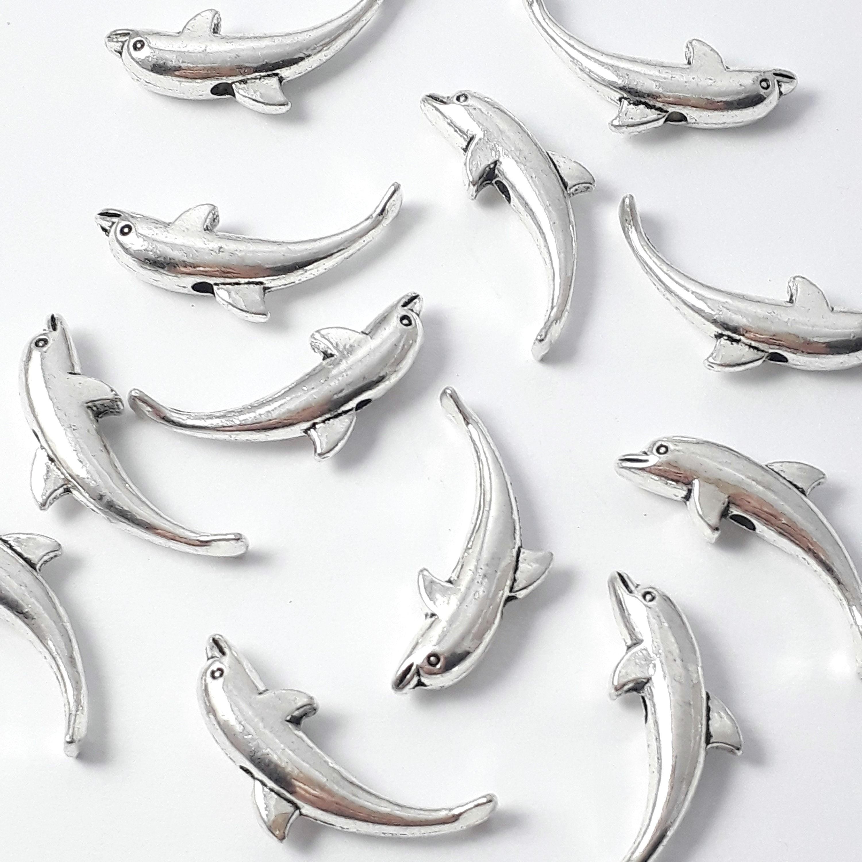 Dolphin Antique Silver 23x10mm - 10pcs