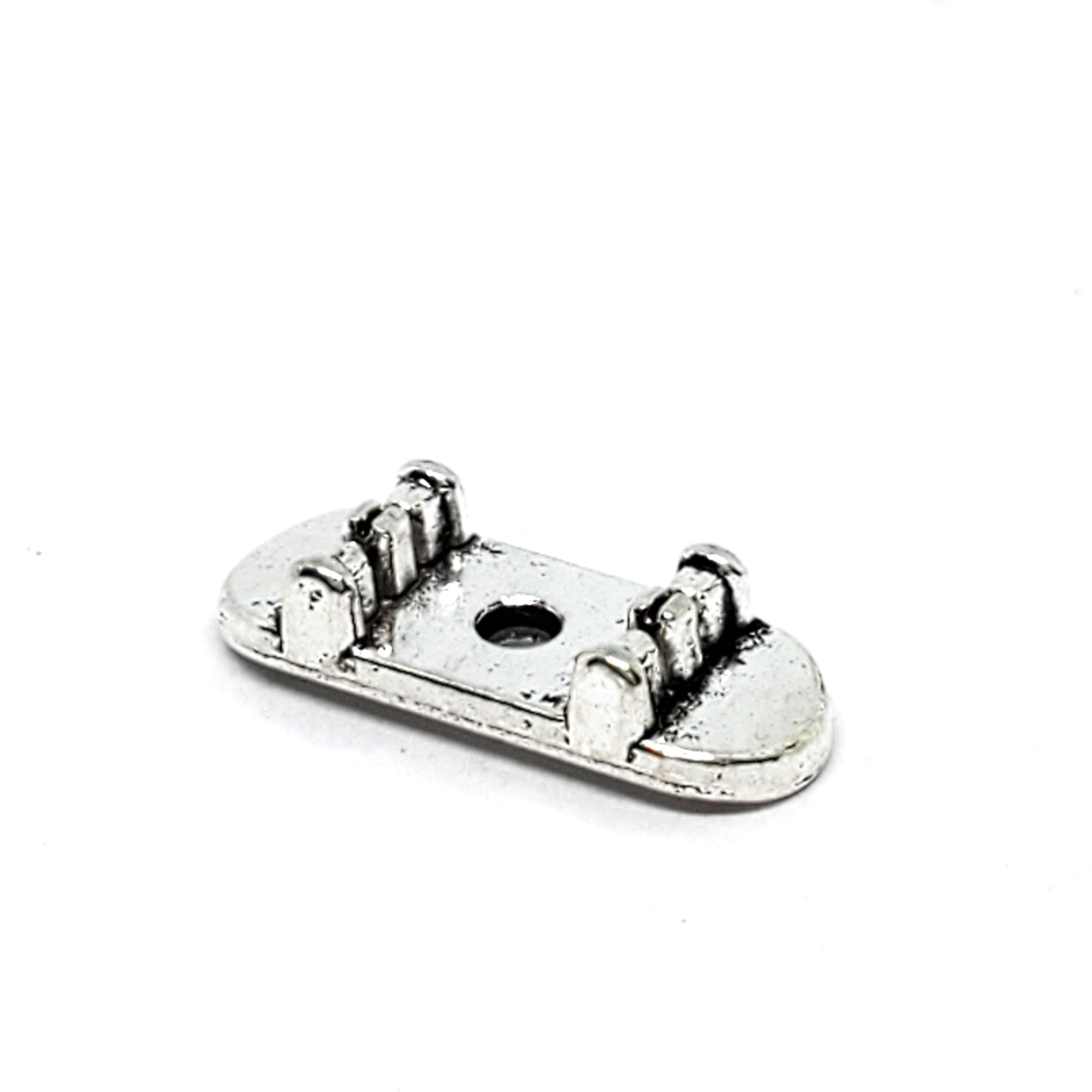 Skateboard Antique Silver 16x6mm - 10pcs