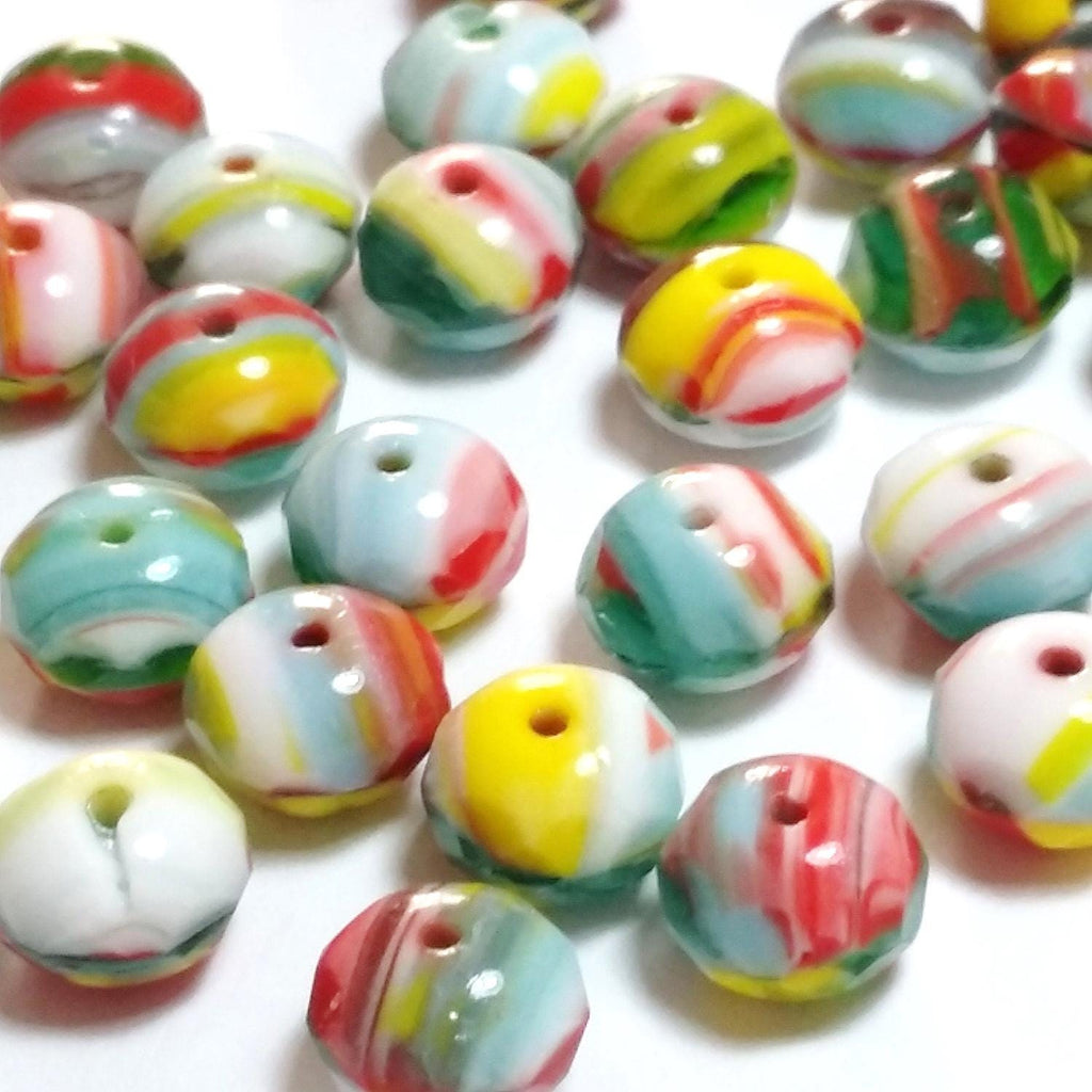Multicolour Czech Glass Faceted Rondelle 9x6mm - 10pcs