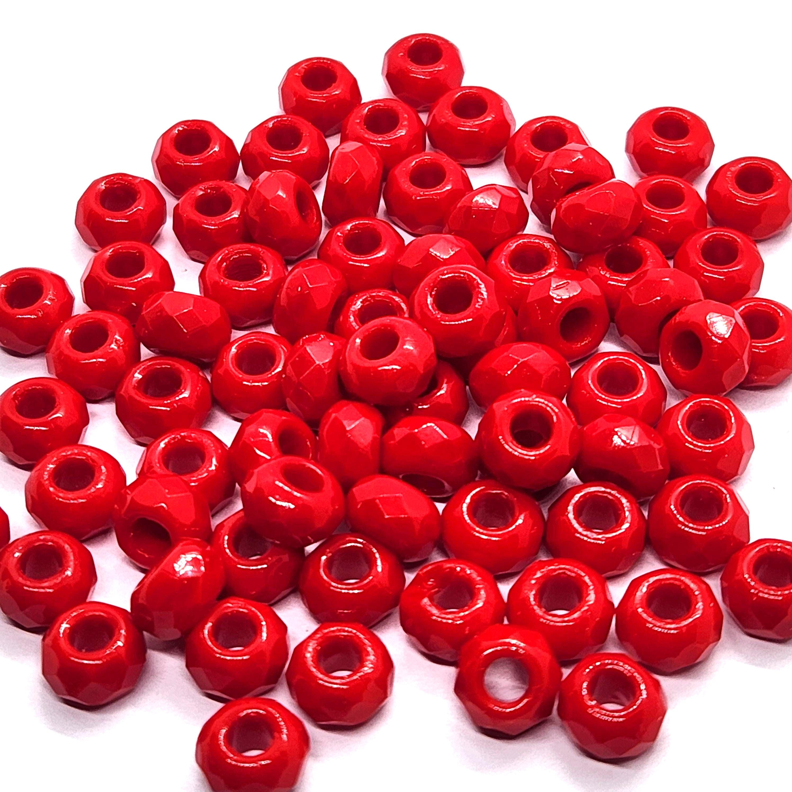 10pcs Red Faceted Czech Glass Donut Beads 9x6mm - GB1041