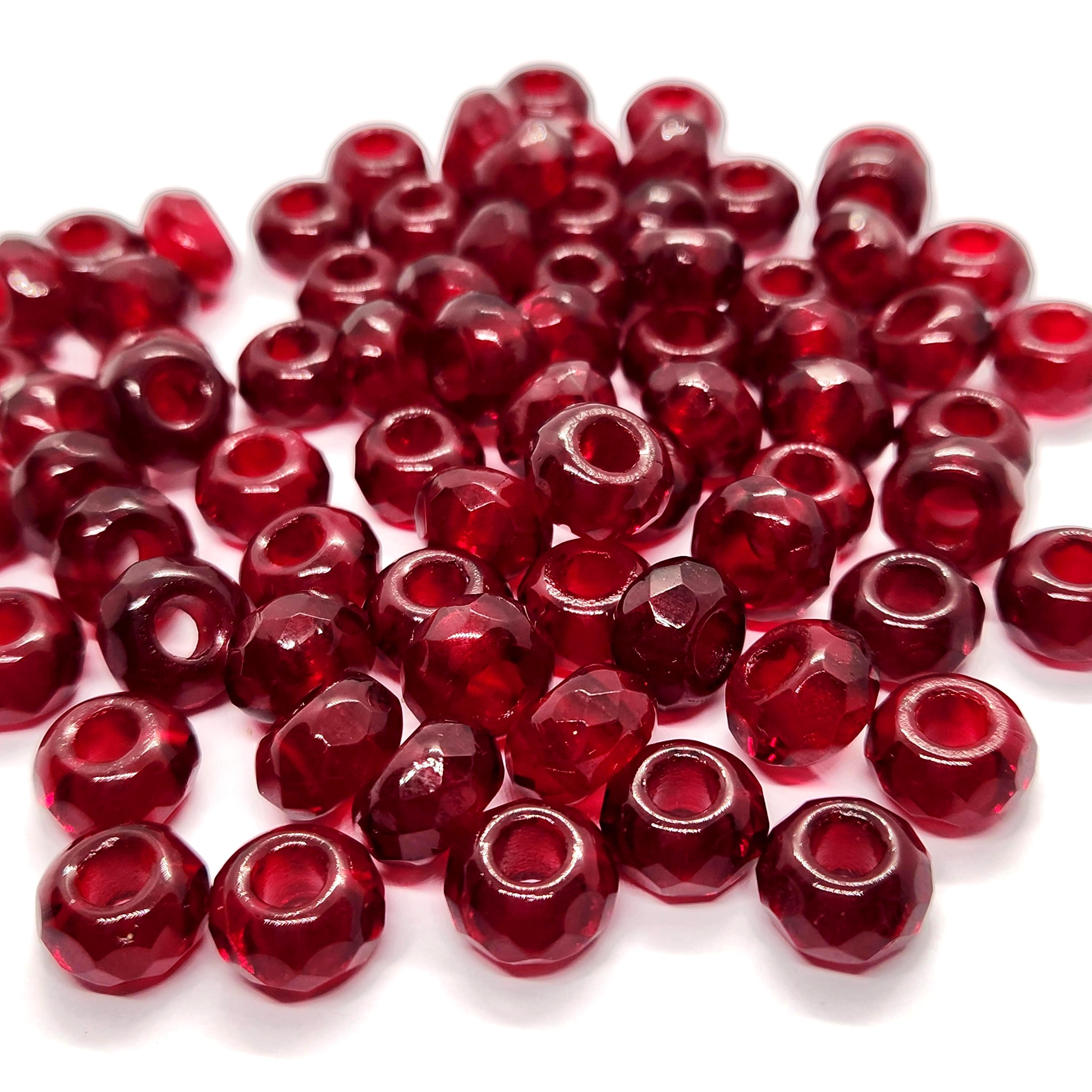 6pcs Dark Red Czech Glass Donut Beads 12x8mm - GB1022