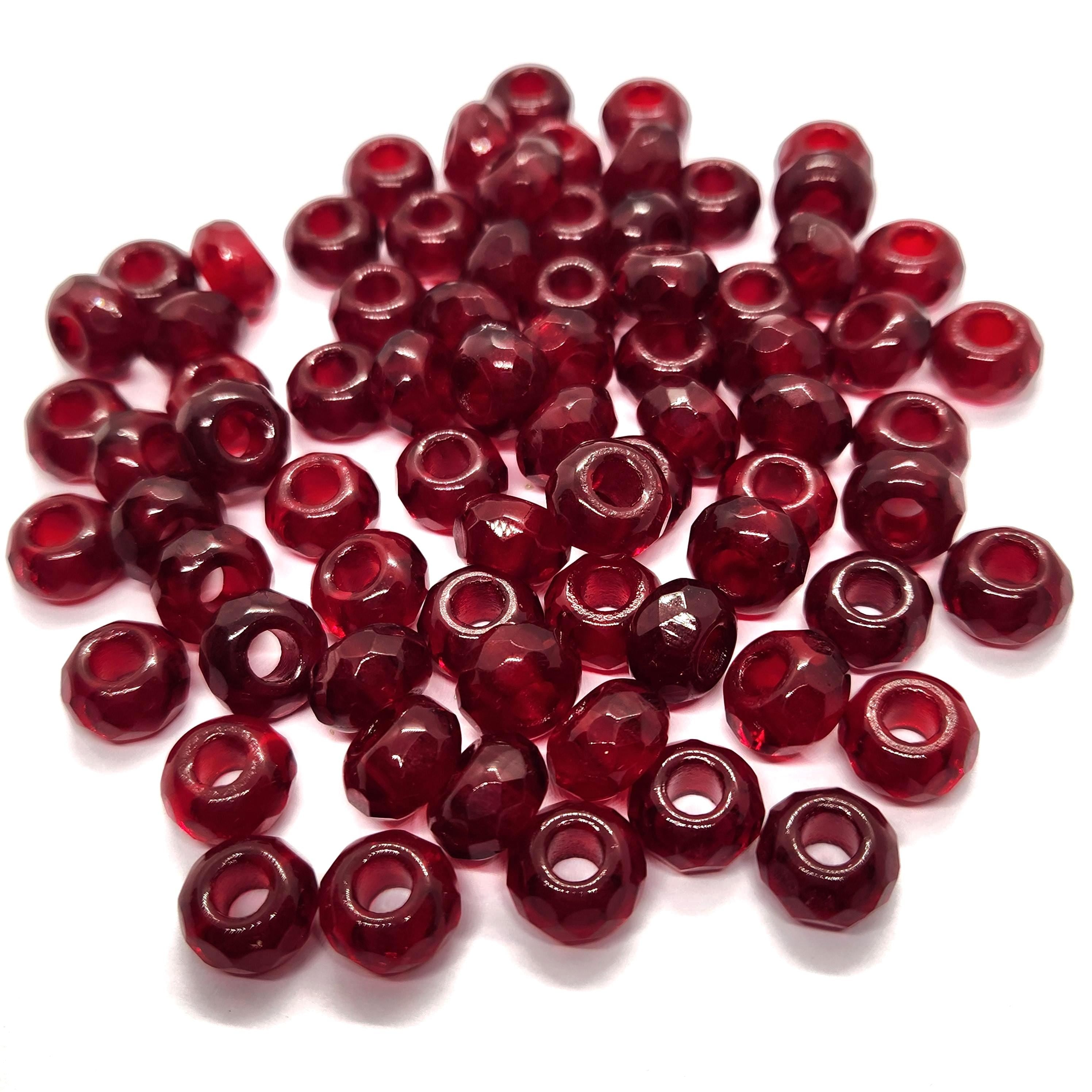 6pcs Dark Red Czech Glass Donut Beads 12x8mm - GB1022