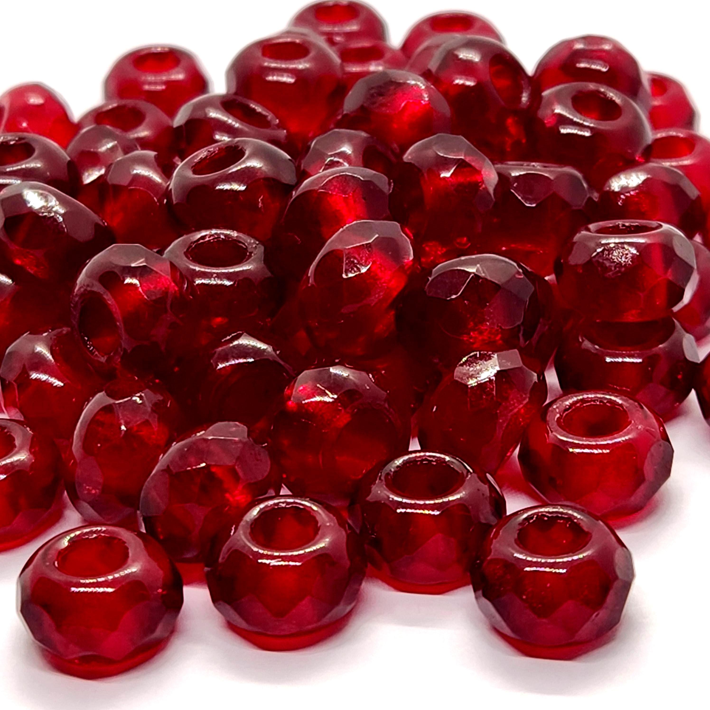 6pcs Dark Red Czech Glass Donut Beads 12x8mm - GB1022